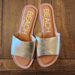BEACH by Matisse Slide Sandals Gold Size 7